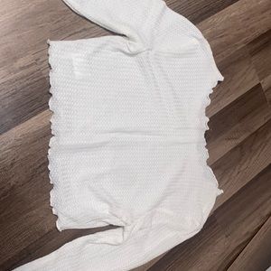 Long sleeve, white crop top from shein.